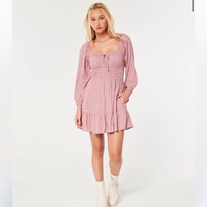 LONG-SLEEVE CHANNELED BUILT-IN SHORTS DRESS